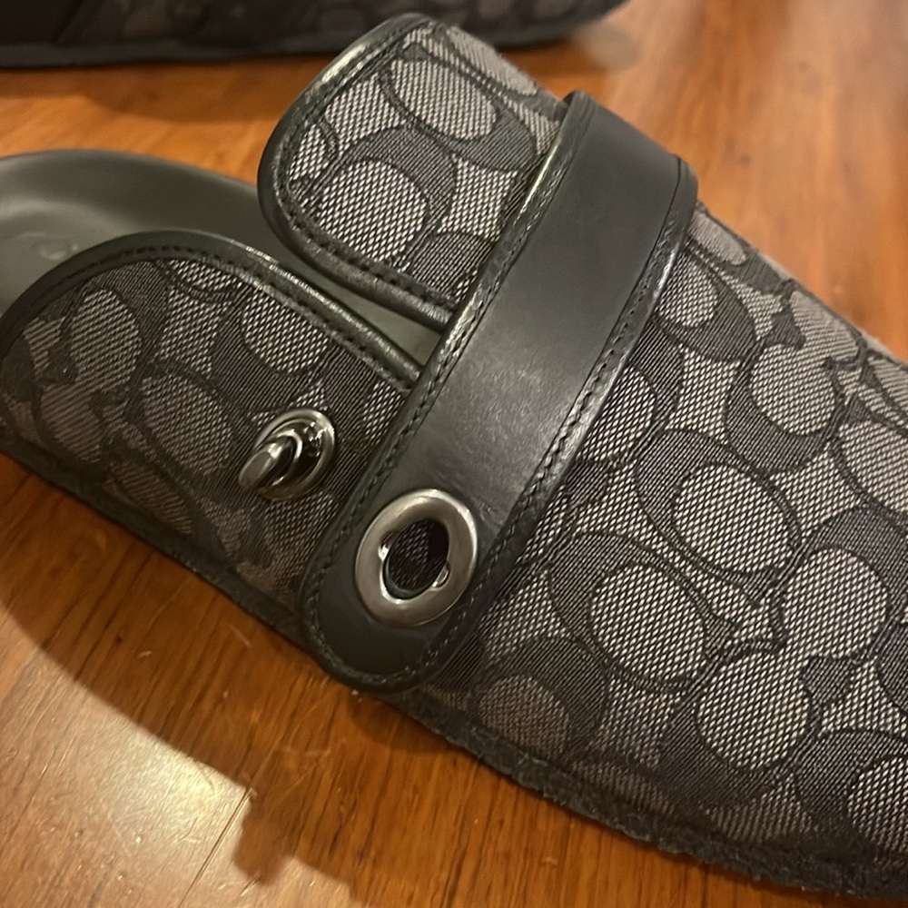 Coach New York Signature Clog Shoes new Charcoal Black Men’s Size 13 - Picture 11 of 16